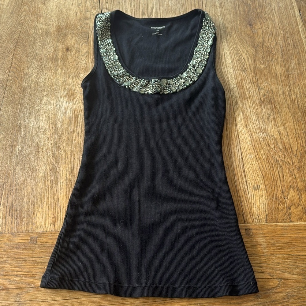 EXPRESS Sexy Basic Rhinestone Tank - Picture 2 of 7